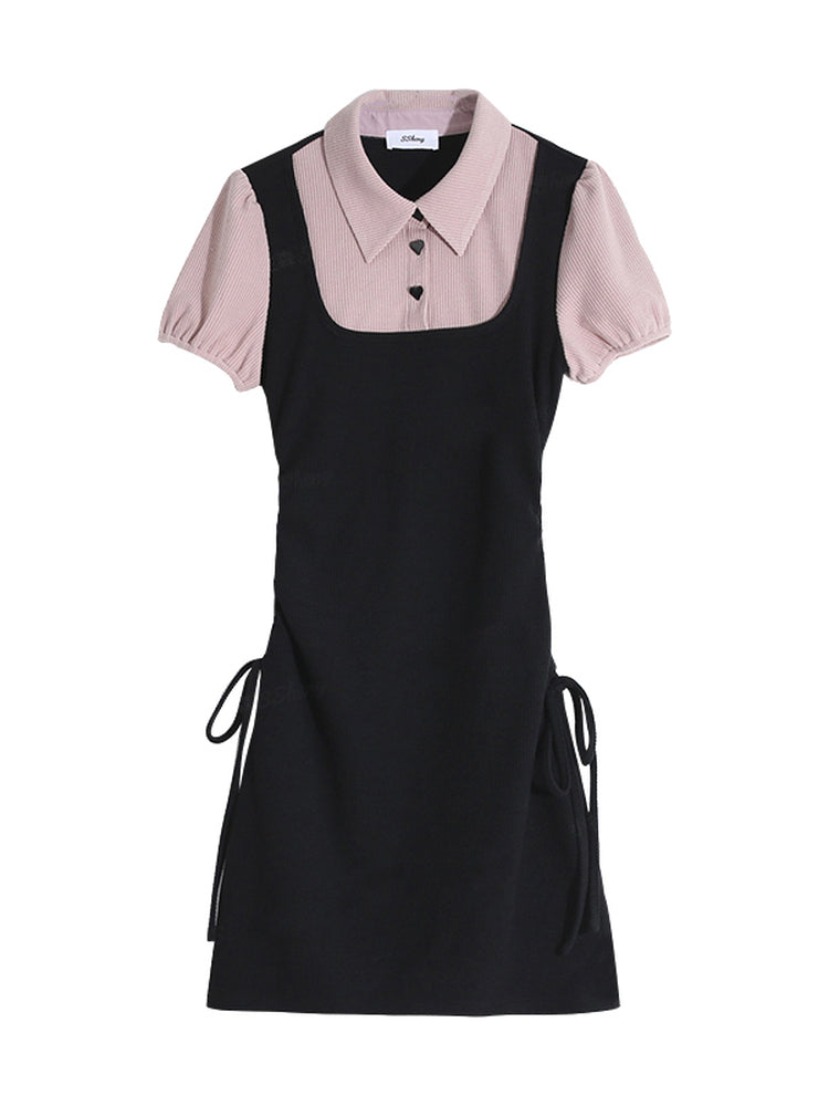 ピンクポロシャツミニワンピース