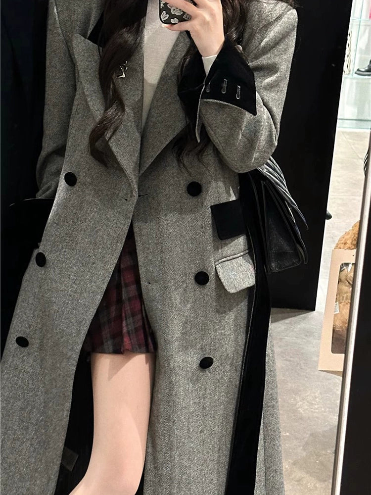 ダブルボタンロングコート ou8