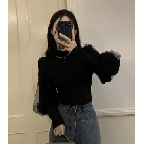 パフスリーブハイネックニット tp29