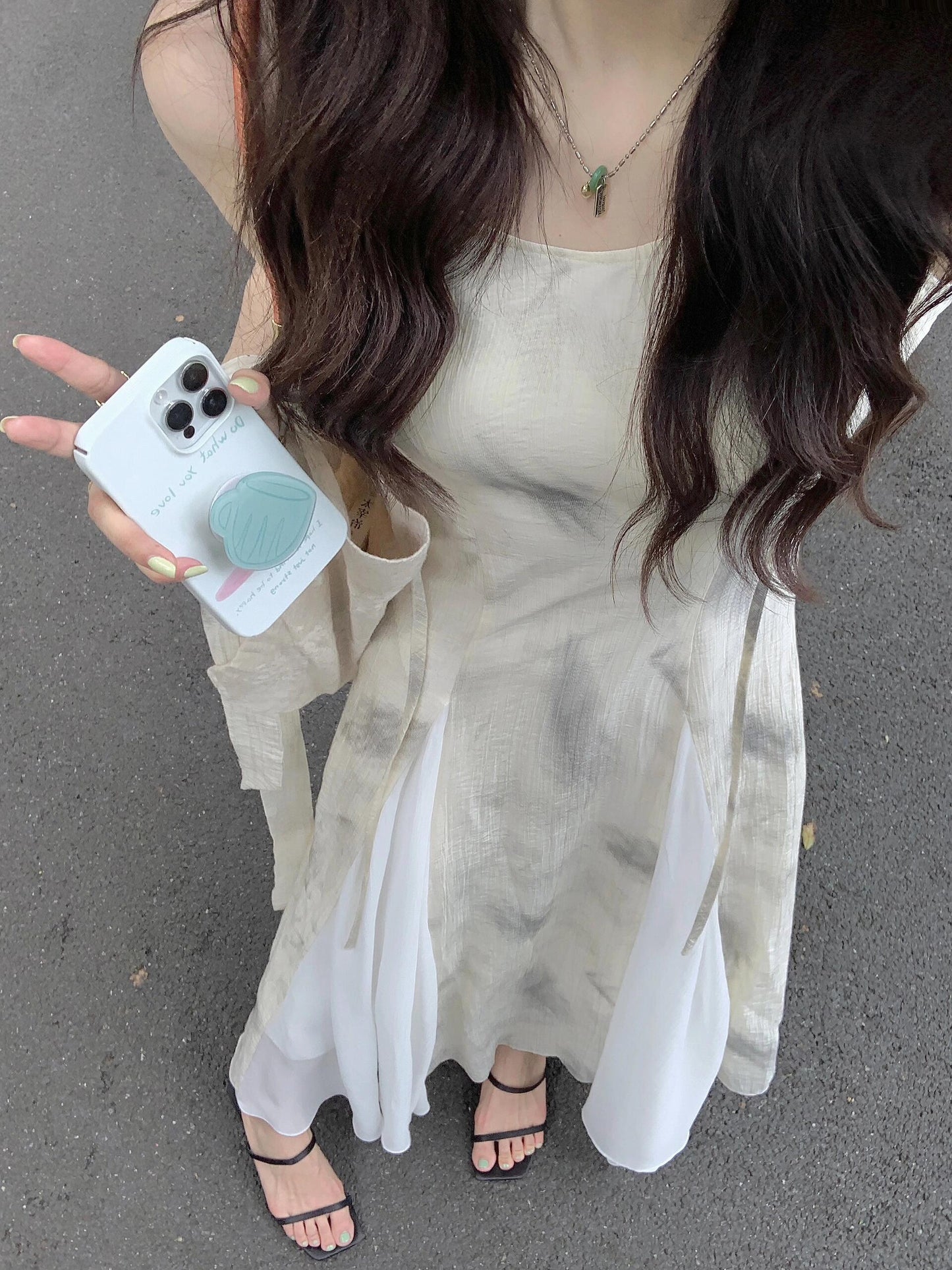 ホワイトロングワンピース