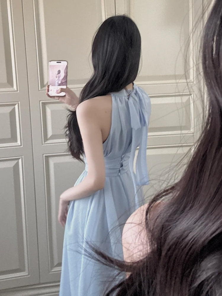 ホルターネックロングワンピース