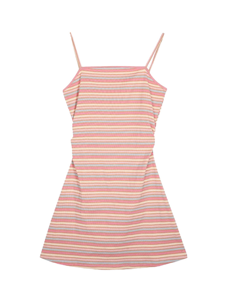 レインボーキャミソールミニワンピース