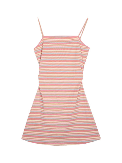 レインボーキャミソールミニワンピース